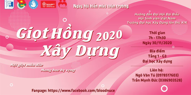 Ngày hội hiến máu "Giọt hồng Xây Dựng 2020"