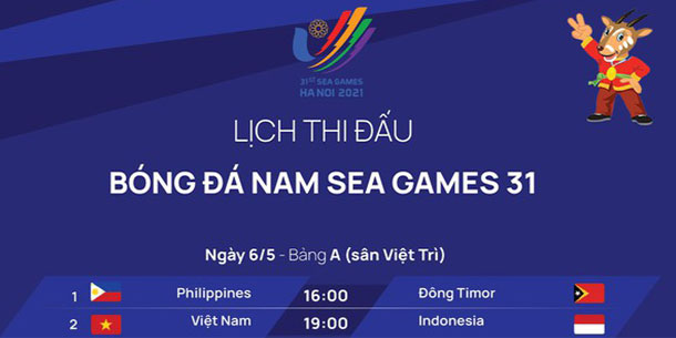 Chi tiết lịch thi đấu bóng đá của ĐT U23 Việt Nam tại SEA Games 31