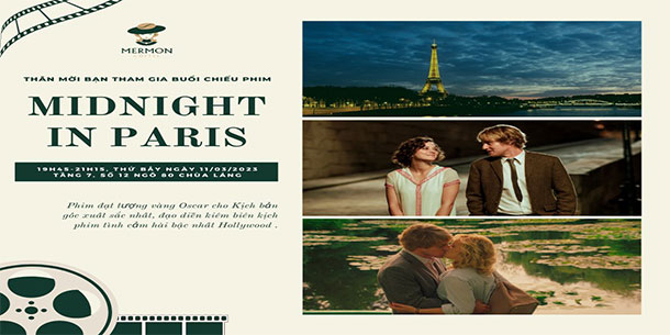 Sự kiện chiếu phim MerMoN - Coffee&Chill 1: Midnight in Paris