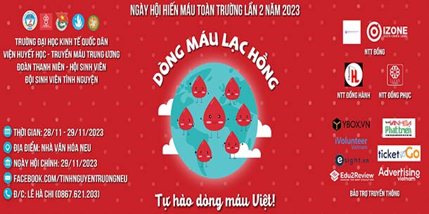 Ngày hội Hiến máu Toàn trường - Dòng Máu Lạc Hồng lần 2 năm 2023: Một giọt máu trao đi, Một cuộc đời ở lại