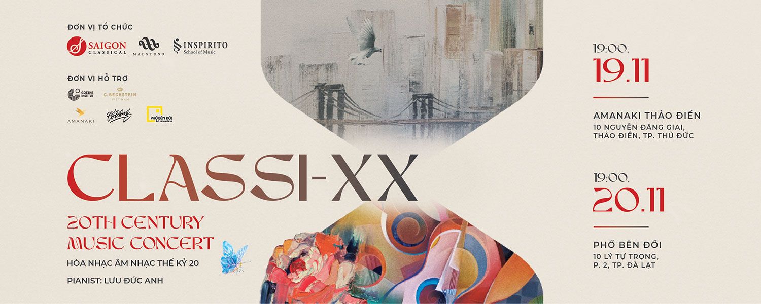 Sự kiện hòa nhạc Concert: 20th Century Music - Chuỗi sự kiện biểu diễn - trình chiếu ClassiXX