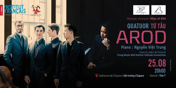 Đêm nhạc cổ điển: Tứ tấu Arod & nghệ sỹ dương cầm Nguyễn Việt Trung