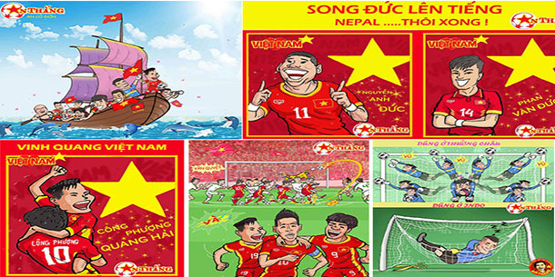 Ngộ nghĩnh  bộ tranh cổ vũ Olympic Việt Nam thi đấu ASIAD 2018