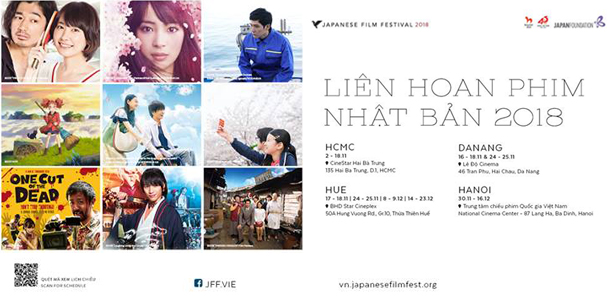 Giá vé - Lịch chiếu của Liên hoan Phim Nhật Bản 2018 tại Hà Nội - Đà Nẵng - Huế - Hồ Chí Minh