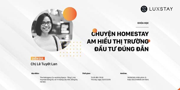 KHÓA HỌC "CHUYỆN HOMESTAY - AM HIỂU THỊ TRƯỜNG, ĐẦU TƯ ĐÚNG ĐẮN"