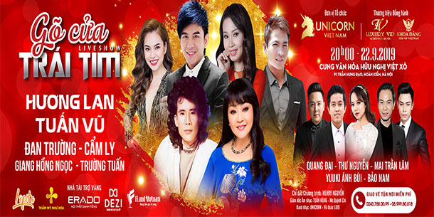 Bán vé liveshow Gõ cửa trái tim ngày 22/09 - Liveshow Tuấn Vũ Hương Lan Đan Trường Cẩm Ly