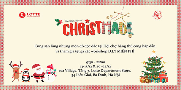 Chuỗi Workshop Miễn Phí tại hội chợ Le Week-end Christmade