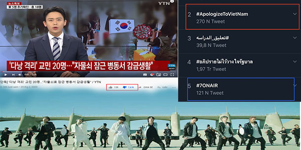 Hạ gục BTS, hashtag #XinlỗiViệtNam ( #apologizetoVietNam thống trị Twitter)