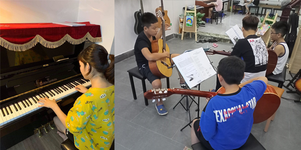 Cho bé học nhạc-học đàn piano, guitar,...từ nhỏ giúp phát triển IQ