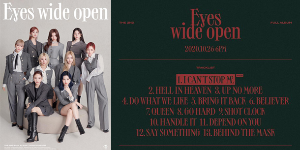 TWICE CÔNG BỐ DANH SÁCH CÁC BÀI HÁT TRONG FULL ALBUM VOL.2 "EYES WIDE OPEN"