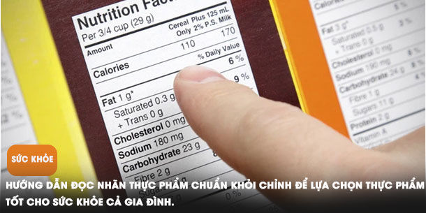 Hướng dẫn đọc nhãn thực phẩm chuẩn khỏi chỉnh để lựa chọn thực phẩm tốt cho sức khỏe cả gia đình.