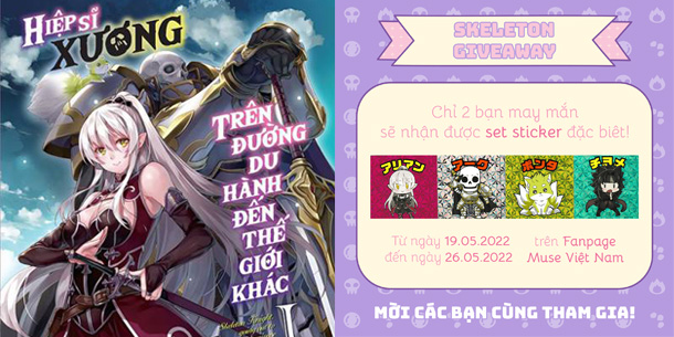 Cơ hội rinh ngay Sticker đặc biệt từ Nhật Bản của anime Hiệp sĩ Xương - Giveaway của Muse Việt Nam 