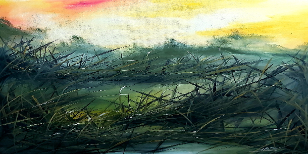 Họa sĩ Võ Bá Hiếu và hành trình quyết tâm theo đuổi trường phái trừu tượng trong dòng tranh phong cảnh