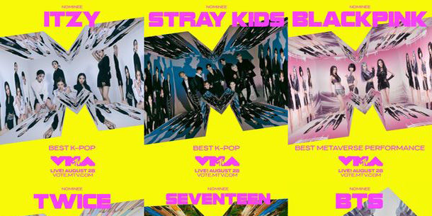 BLACK PINK - BTS - TWICE - SEVENTEEN được đề cử tại 1 trong 4 lễ trao giải chính của Mỹ - VMAs 2022 