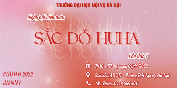 Ngày hội hiến máu "SẮC ĐỎ HUHA 2022" lần thứ V