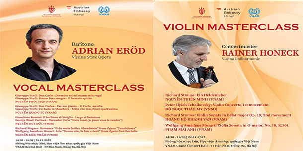 Sự kiện hòa nhạc: VIOLIN & VOCAL MASTERCLASS