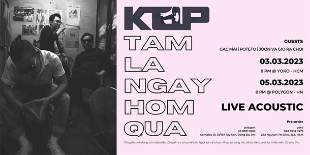 Đêm nhạc Kop - Tạm Là Ngày Hôm Qua - 05.03.2023