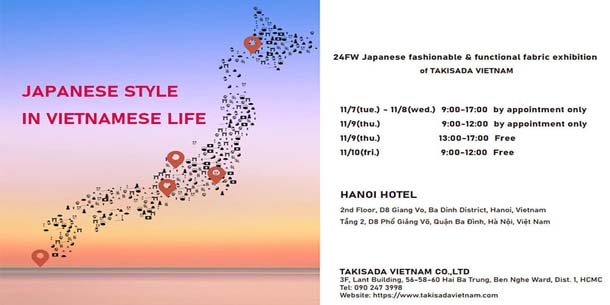Triển lãm Vải thời trang và Vải tính năng Nhật Bản mùa Thu-Đông 2024