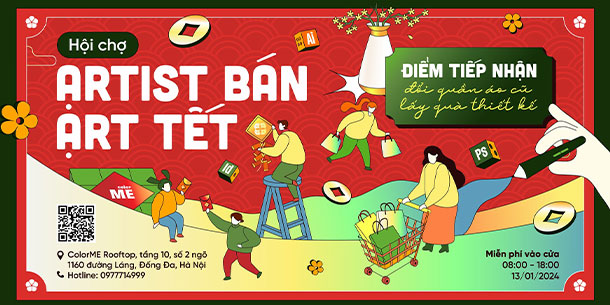 Hội chợ Ạrtist bán Ạrt Tết 2024.