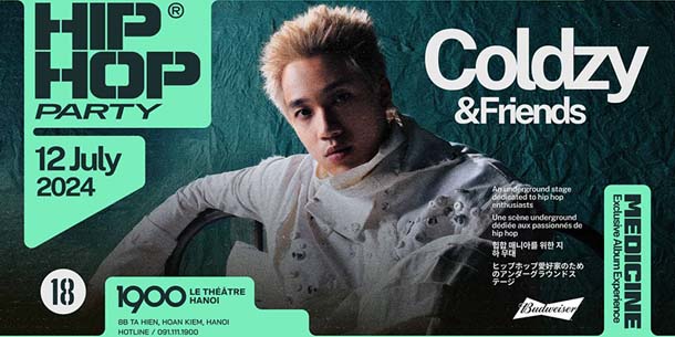 Đêm nhạc 1900 Hip Hop Party No18 - COLDZY & Friends - Ngày 12.07.2024