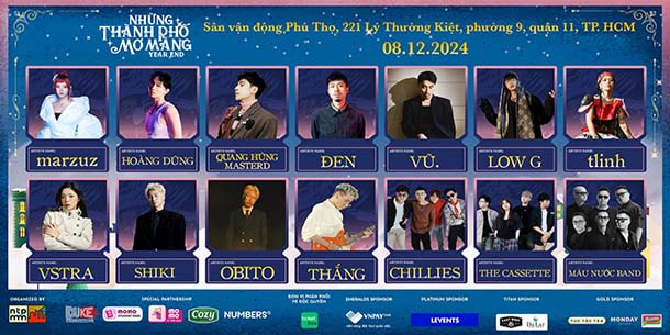 Những Thành Phố Mơ Màng Year End Tour 2024 tại TP. HCM - Ngày 08.12.2024