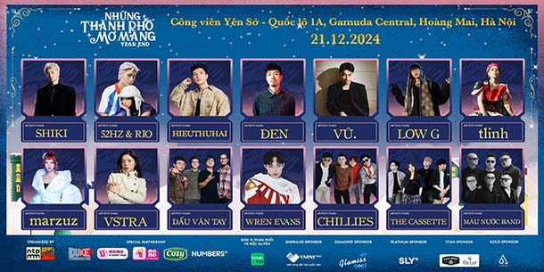 Đêm nhạc Những Thành Phố Mơ Màng 2024 tại Hà Nội - Ngày 21.12.2024