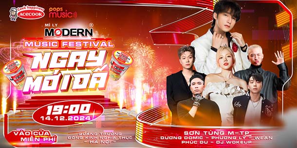 Cơ hội quẩy hết mình tại Modern Music Festival 2024 cùng Sơn Tùng M-TP và dàn line-up chất như nước cất