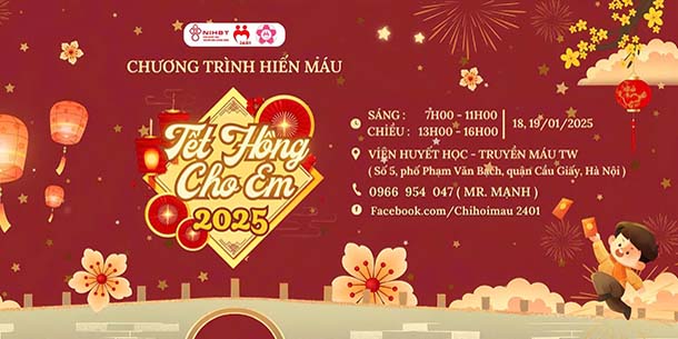 Chương trình hiến máu TẾT HỒNG CHO EM 2025