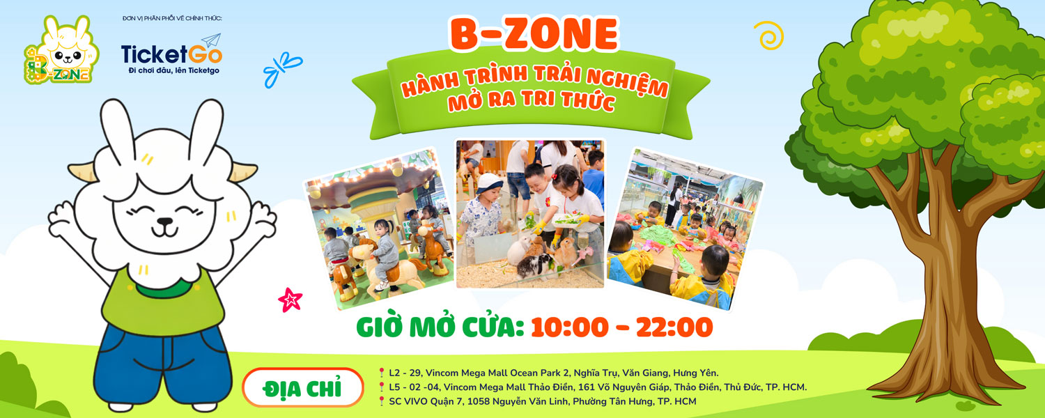 Vé vào cửa khu vui chơi trẻ em B-Zone - cở sở Bzone Ocean Park 2