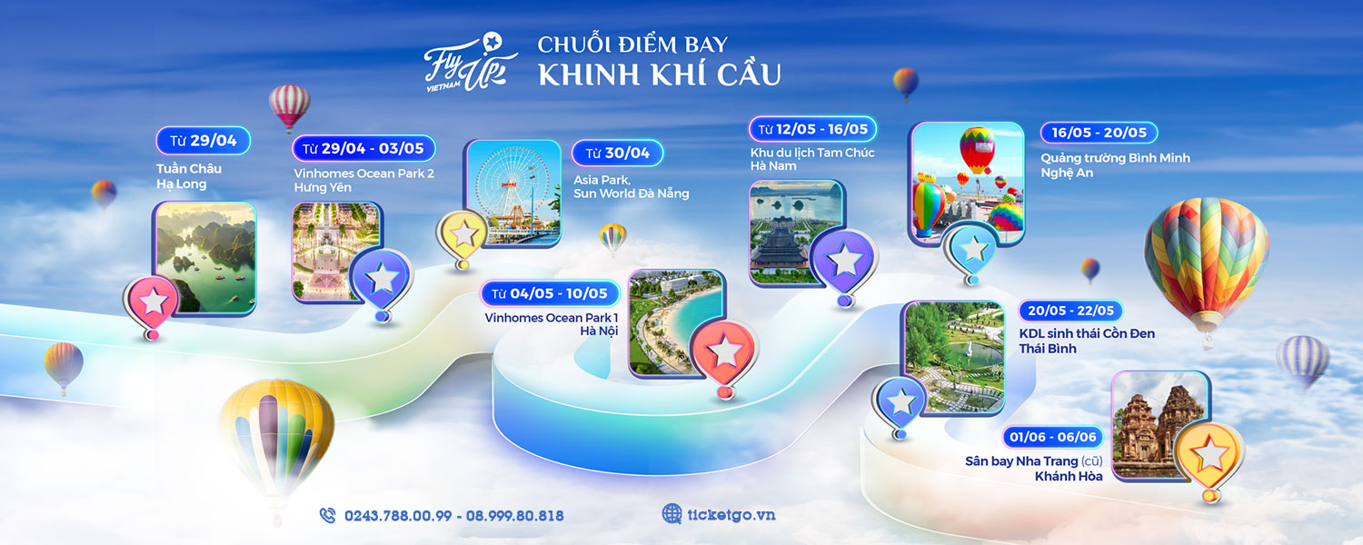 Mua vé trải nghiệm BAY KHINH KHÍ CẦU độc đáo tại điểm bay Tuần Châu