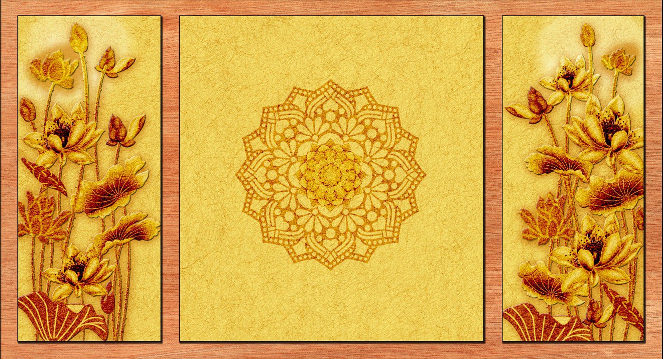 Tranh trúc chỉ in trên vải canvas - tranh treo phòng thờ