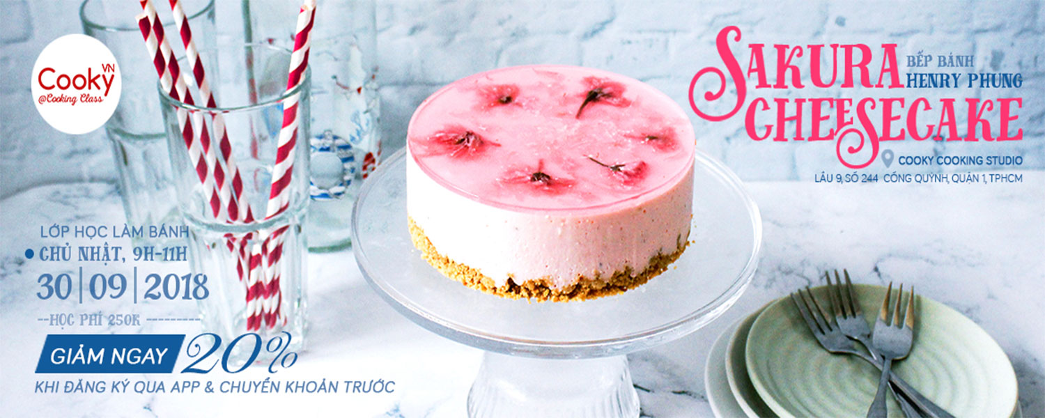 Lớp Học Làm Bánh: Sakura CheeseCake