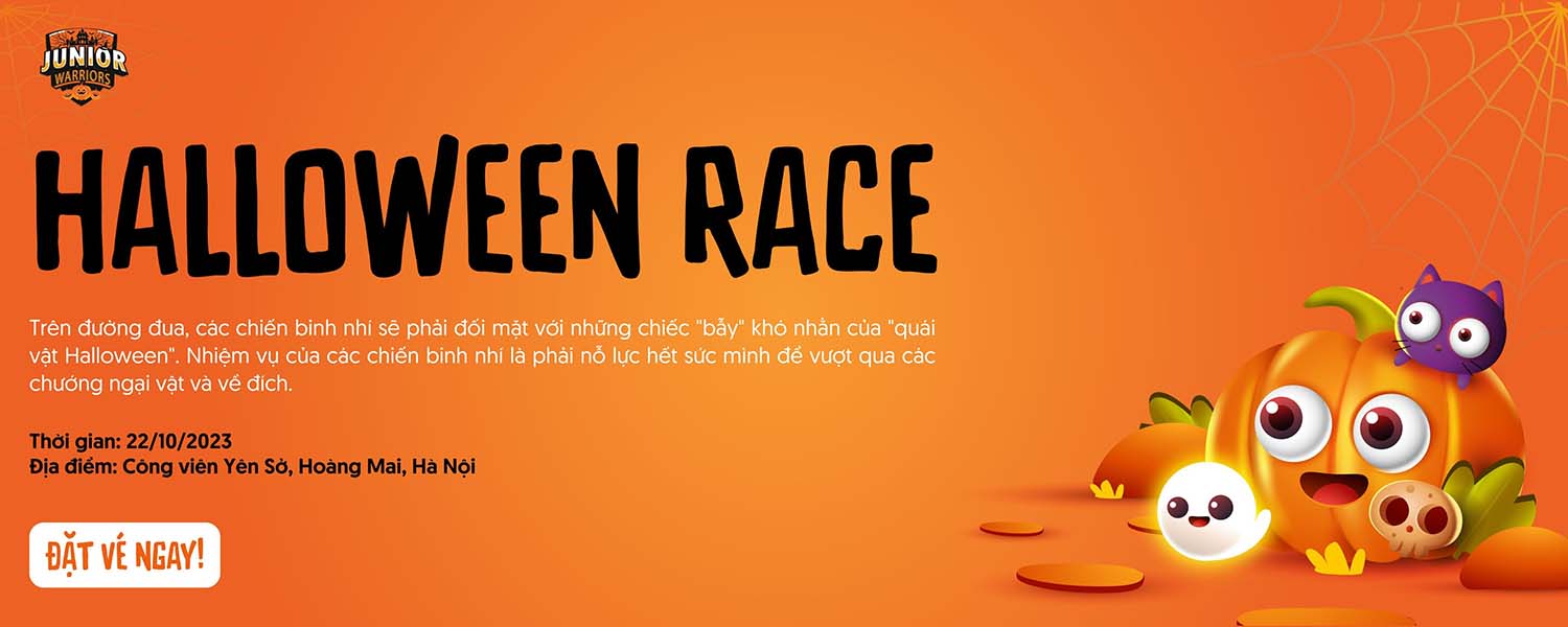 Junior Warriors với chủ đề HALLOWEEN RACE - Giải đấu vượt chướng ngại vật dành cho trẻ từ 6 - 12 tuổi