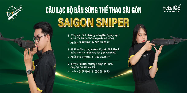 Tickets to experience shooting sports at Saigon Sniper