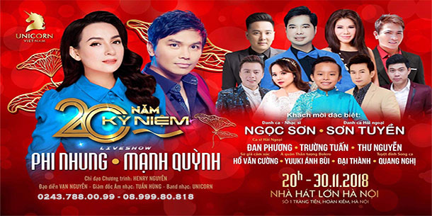 20 năm kỷ niệm liveshow Phi Nhung - Mạnh Quỳnh
