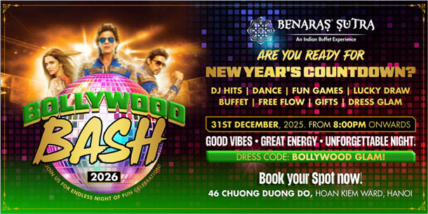 Hanoi's Biggest Bollywood Bash - Countdown party 2026 at Benaras Sutra