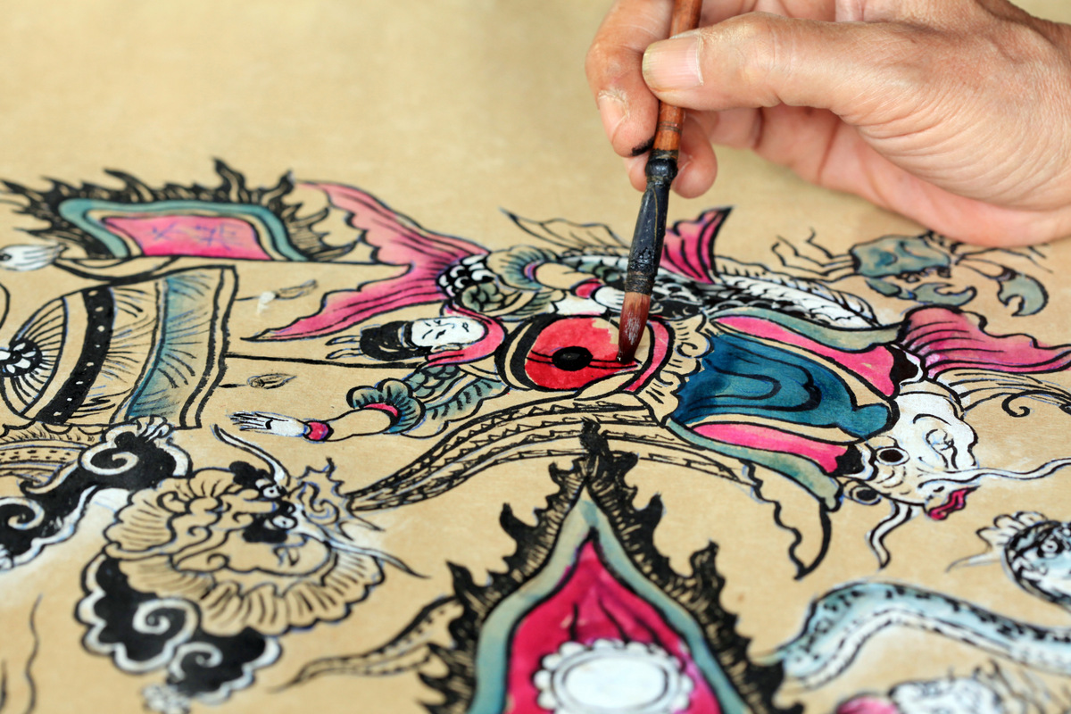 Workshop in và làm màu tranh Hàng Trống